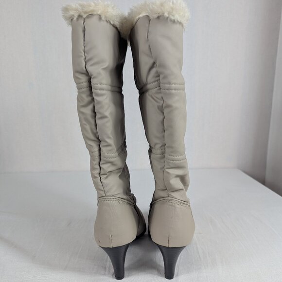 Vintage 80s 90s Fur Lined Gray Heeled Winter Boots Boundary Waters Womens Size 7 - Picture 3 of 16